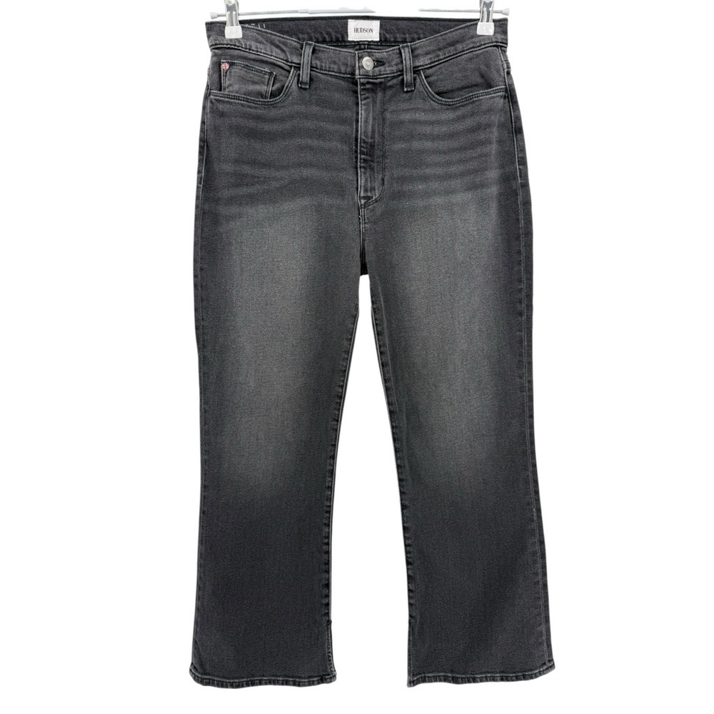 Hudson High Rise Bootcut Crop Blair Jeans in Washed Black Demitria Size 31